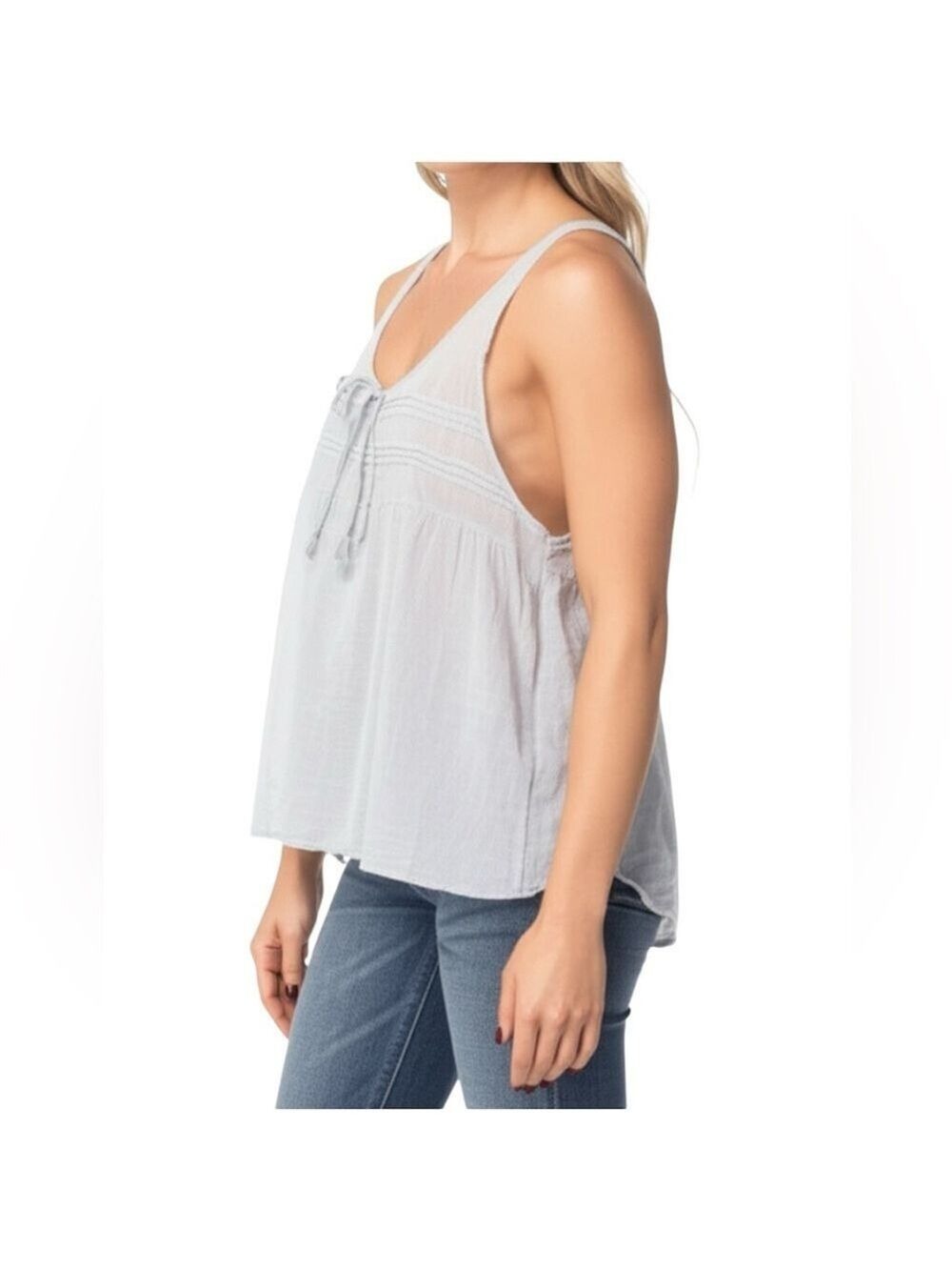Ralph Lauren Denim & Supply 100% cotton blue grey gauze sleeveless tank top L